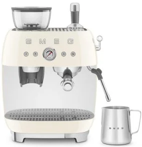 Фото: Ріжкова кавоварка Smeg Espresso coffee machine with grinder Creamy (EGF03CREU) № 3 | KTC