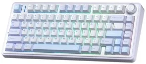 Фото: Клавіатура Aula F75 Gasket Greywood V3 Switch Hot-Swap PBT ENG/UKR White/Blue (6948391208633) № 3 | KTC