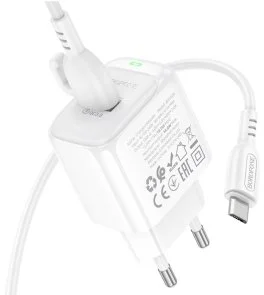 Фото: Зарядний пристрій BOROFONE BAS42A Potential QC3.0 18W White with AM/MicroUSB (6941991113796) № 6 | KTC