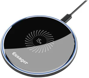 Фото: Бездротовий зарядний пристрій Essager Mirrow Desktop 15W Qi Magnetic Black (EWXZMX-JMB01) № 2 | KTC
