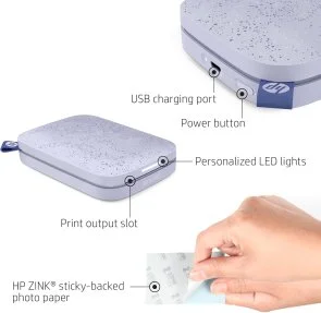 Фото: Фотопринтер HP Sprocket Portable Instant Photo Printer 2x3Inch Purple (HPISPPR) № 5 | KTC