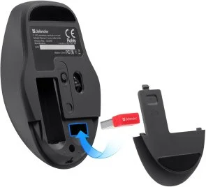 Фото: Миша Defender Feam MM-296 Wireless Black (52296) № 3 | KTC