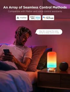 Фото: Нічник Govee H6022 Table Lamp 2 RGBICWW Wi-Fi/BT White (H60223D1) № 7 | KTC
