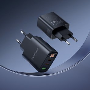 Зарядний пристрій BOROFONE BA98A Ilustre QC3.0 PD 30W Black with Type-C/Type-C (6941991120534)