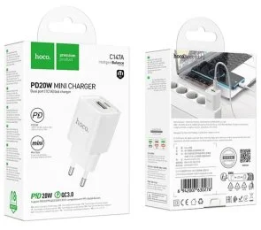 Фото: Зарядний пристрій Hoco C147A Charm QC3.0 PD 20W White (6942007630276) № 7 | KTC