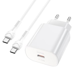 Зарядний пристрій Hoco N22 Jetta 25W White with Type-C/Type-C (6931474760081)