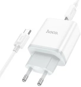 Фото: Зарядний пристрій Hoco C105A White with Type-C / Type-C (6931474782922) № 2 | KTC