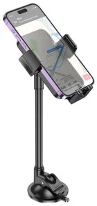Фото: Кріплення для мобільного телефону Hoco H38 Cheetah car holder windshield Black (6942007617208) № 6 | KTC