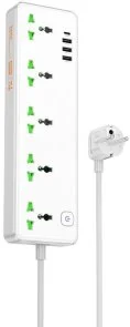 Фото: Мережевий фільтр Hoco AC13A Talento 4xUSB 5/1.5m White (6942007607148) № 2 | KTC