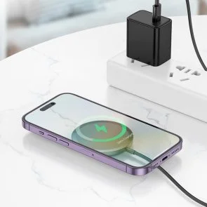 Фото: Бездротовий зарядний пристрій Hoco CW52 Enjoy Magnetic Wireless Fast Charging Black (6942007611367) № 6 | KTC