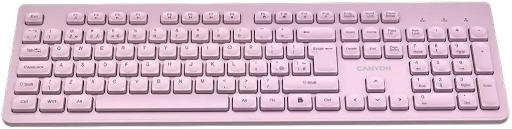 Фото: Клавіатура Canyon HKB-W01 UKR/ENG Wireless Pink (CNS-HKBW01P) № 2 | KTC