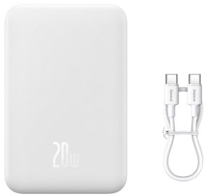 Батарея універсальна Baseus Magnetic Mini Wireless Fast Charge 20000mAh 20W White (PPCX150002)