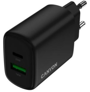 Зарядний пристрій Canyon OnCharge 200 QC PD 20W Black (CNE-CHA200-31)