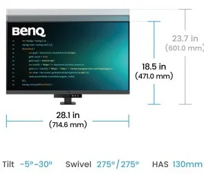 Фото: Монітор BenQ RD320UA Metallic Grey (9H.LMTLA.TBE) - 31.5" IPS / 3840×2160 / 60 Гц / Pivot / HAS № 17 | KTC