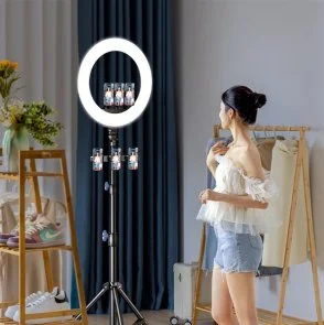 Фото: Світлодіодне селфі-кільце RTAKO AR-GTB01-18S digital display Ring Light 6942063218661 № 5 | KTC