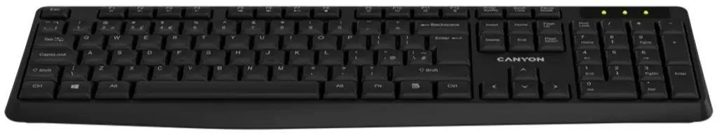 Фото: Клавіатура Canyon KB-W01 Wireless Black (CNE-CKEYW01) № 2 | KTC