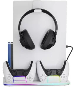 Фото: Підставка Canyon CS-51 RGB PS5 Slim/DE Charge White (CND-CSPS5W-1) № 3 | KTC