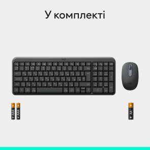 Комплект клавіатура+миша Logitech MK250 Combo Wireless/BT US/UA Graphite (920-013823)