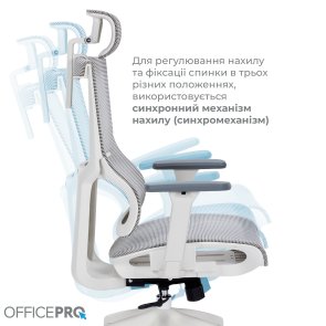 Крісло OfficePro Elegant OC660 White/Dark Gray (OC660-W-DG-DG)