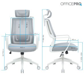 Крісло OfficePro Harmony OC310-W-LG-LG White/Light Gray