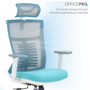 Крісло OfficePro Balance OC550-W-DG-BL White/Dark Gray/Blue