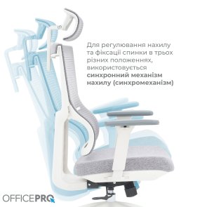 Крісло OfficePro Elegant OC600 White/Light Gray (OC600-W-LG-LG)