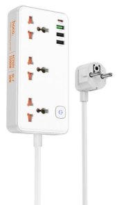 Мережевий фільтр Hoco AC8A Storm 4xUSB 3/1.5m White (6942007600101)