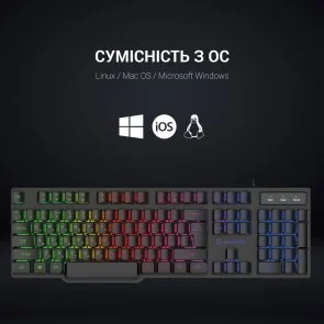 Фото: Клавіатура GamePro GK380 RGB USB Black № 11 | KTC