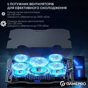 Фото: Підставка для ноутбука GamePro CP560 Black № 3 | KTC