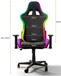Крісло GamePro Hero RGB GC-700 Black (GC-700/2-Black)