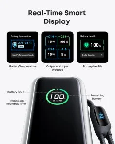Фото: Батарея універсальна Anker 25000mAh 165W Built-In Double USB-C Cables Black (A1695H11) № 6 | KTC