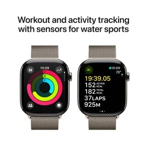 Фото: Смарт годинник Apple Watch Series 10 GPS Cellular - 42mm Natural Titanium Case with Natural Milanese Loop (MWXF3) № 6 | KTC