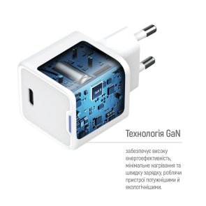 Зарядний пристрій ColorWay GaN Mini PD 35W White (CW-CHS056PD-WT)