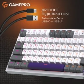 Фото: Клавіатура GamePro Genesis Warden MK160P Outemu Red Switches White/Grey № 14 | KTC