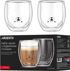 Фото: Набір чашок Ardesto Animals 300ml 2pcs Clear (AR2630BWA) № 5 | KTC