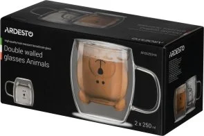 Фото: Набір чашок Ardesto Animals 250ml 2pcs Clear (AR2625GHA) № 3 | KTC