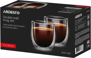 Фото: Набір чашок Ardesto 120ml 2pcs Clear (AR2612BR) № 2 | KTC