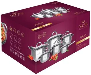Фото: Набір змішаний Oscar VERONA 1.9L/ 2.6L/ 3.6L/ 4.35L / 6.1L/ 1.15L 12pcs (OSR-4002/n) № 11 | KTC
