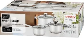 Фото: Набір змішаний Ardesto Gemini Gourmet Varese 3.4L/ 2.5L/ 1.6L 6pcs (AR1906PS) № 5 | KTC