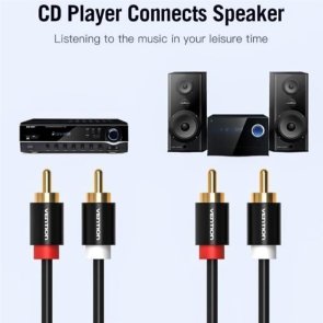 Кабель Vention VAB-R06-B100 2xRCA M / 2xRCA M 1m Black