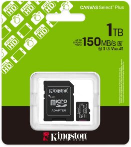 FLASH пам'ять Kingston Canvas Select Plus Gen3 UHS-I U1 V30 A1 Micro SDXC 1TB with adapter (SDCS3/1TB)