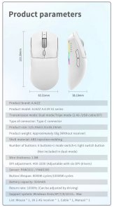 Миша Ajazz AJ139 V2 MC WL/BT/USB White (AJ139-V2-MC-W)