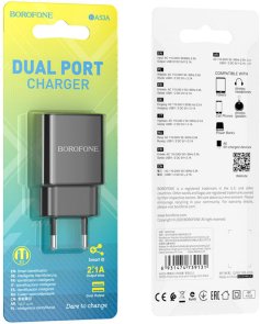 Зарядний пристрій BOROFONE BA53A Powerway 2.1A 10.5W Black (6931474739131)