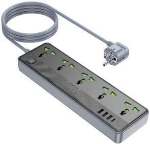 Мережевий фільтр BOROFONE BAC4A Lord 4xUSB 5/1.5m Black (6941991111488)