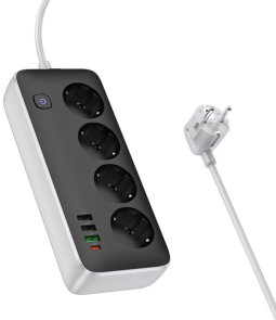Мережевий фільтр Hoco AC22 Sunlight 4xUSB 4/3m USB Black (6942007636728)