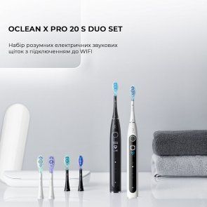 Електрична зубна щітка Oclean X Pro 20 S Duo Set White/Black (6970810556919)