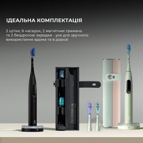 Електрична зубна щітка Oclean X Ultra 20 S Duo Set Green/Black (6970810557152)