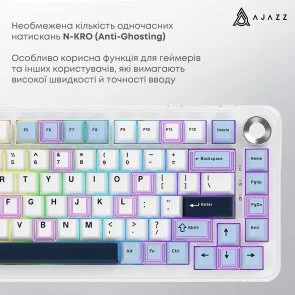 Фото: Клавіатура Ajazz AK820 Max Plus Daydream Switch RGB WL/BT/USB White (AK820MAX-DD-BWD) № 10 | KTC