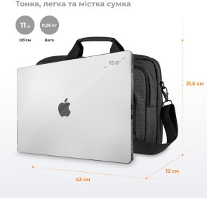 Сумка для ноутбука 2E CBN9198BK CrossSquares Black (2E-CBN9198BK)