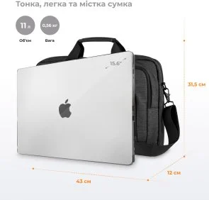 Фото: Сумка для ноутбука 2E CBN9198BK CrossSquares Black (2E-CBN9198BK) № 9 | KTC